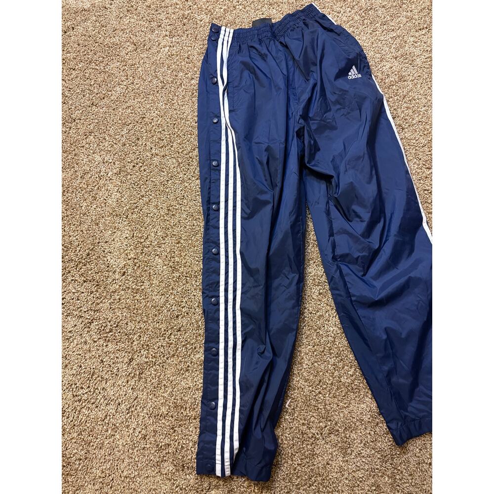 Vintage Y2K Adidas Navy Blue Breakaway Windbreaker Pants Mens Size Medium